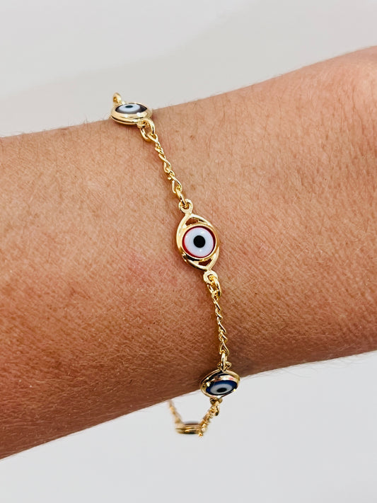 Gold Filled Evil Eye Bracelet