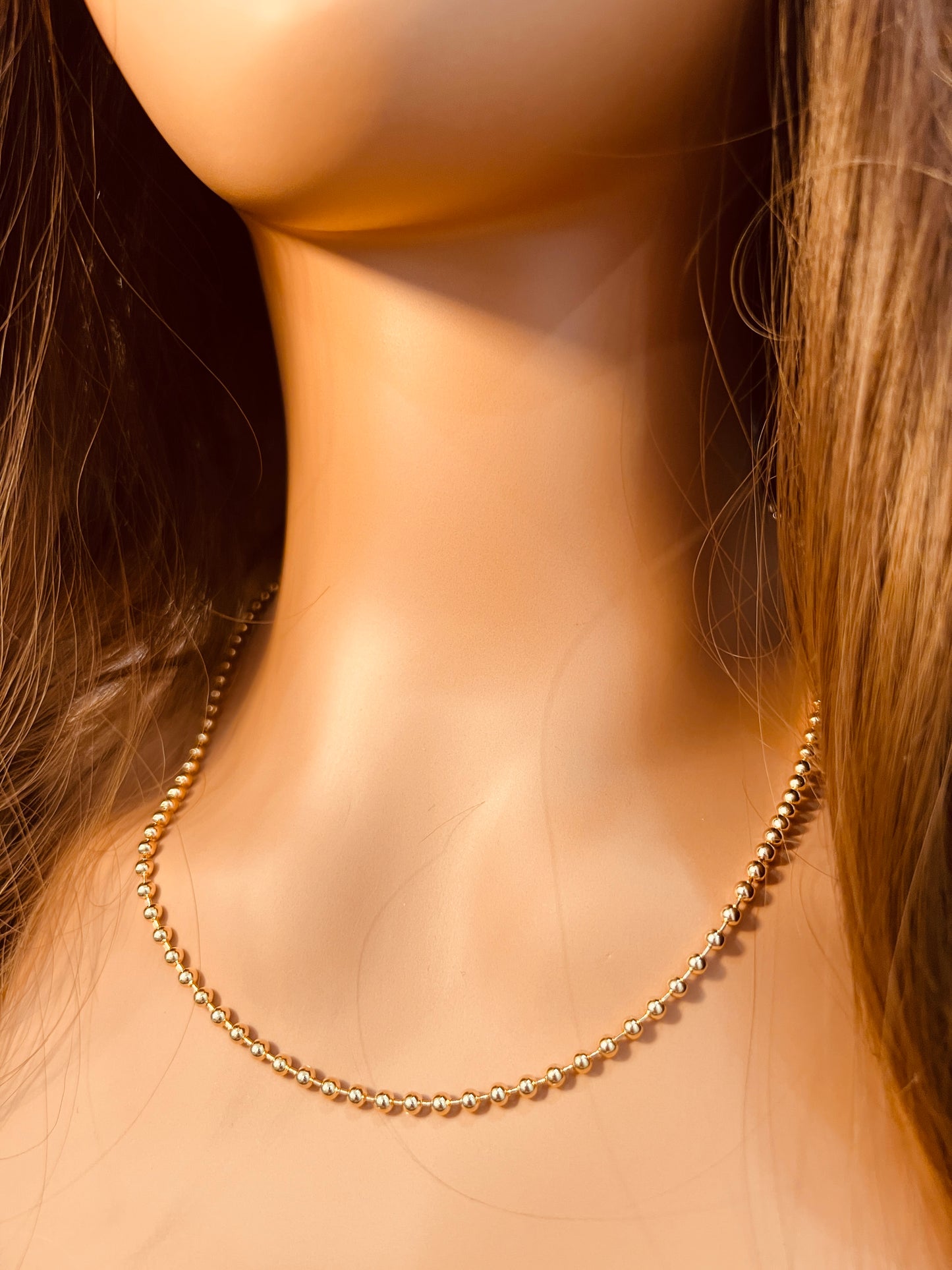 Gold Filled 3mm Ball Necklace