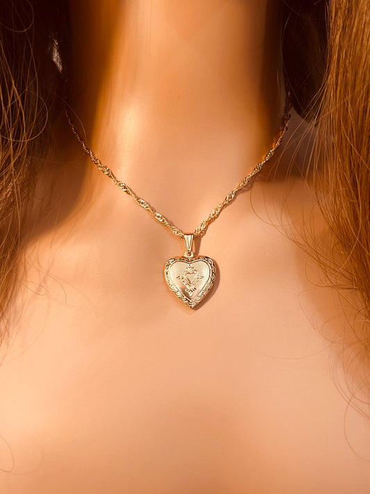 Gold Filled Heart Locket Necklace