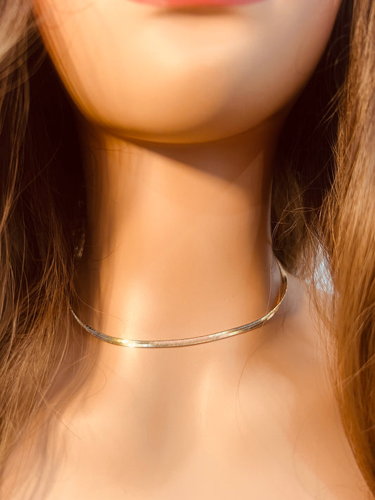 Gold Filled 3mm Herringbone Necklace