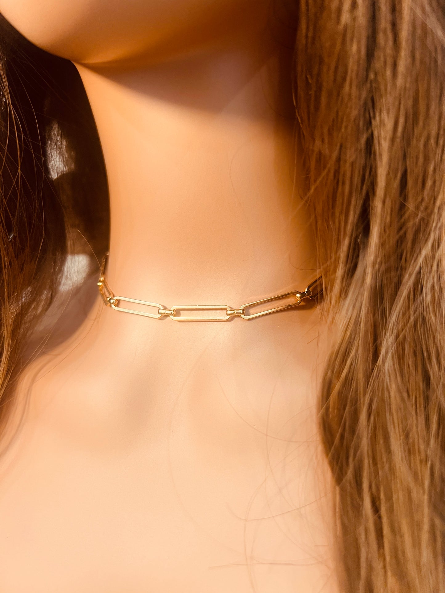 Gold Filled 4mm Rectangle Paperclip Necklace