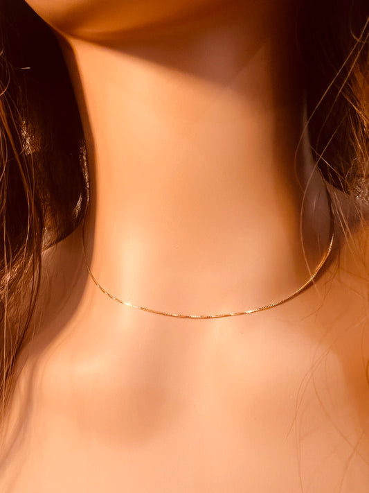 Gold Filled 0.6mm Box Necklace