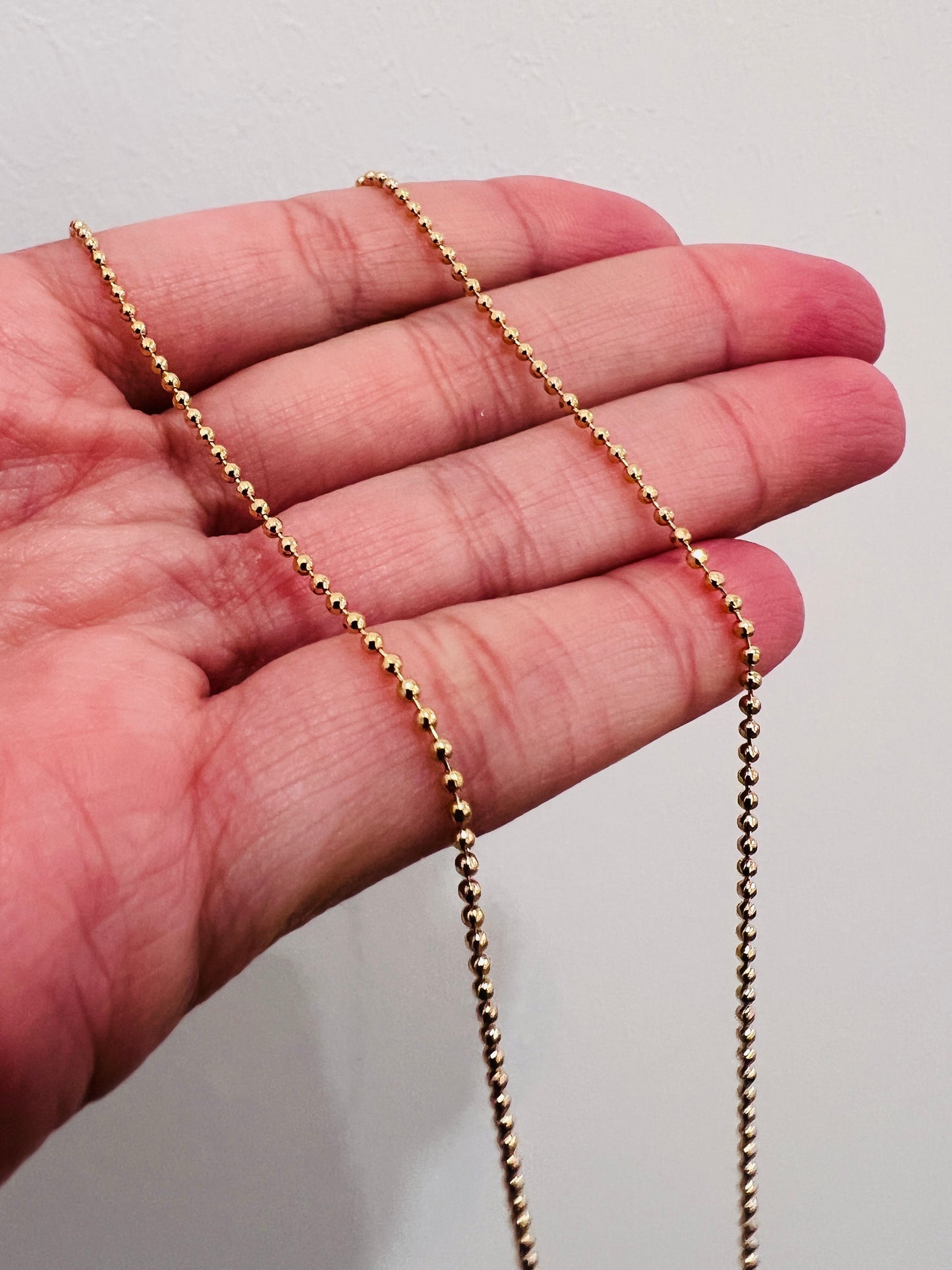 Gold Filled 1mm Faceted Ball Necklace