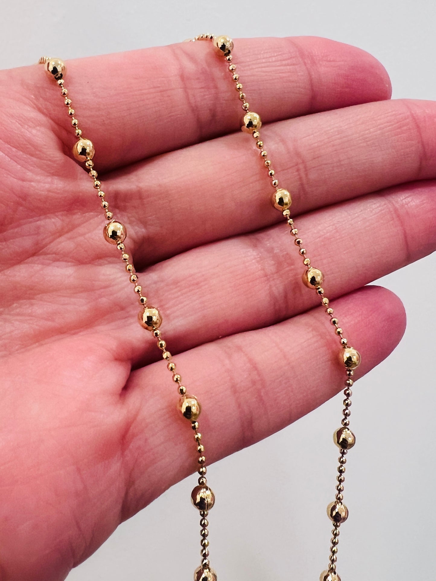 Gold Filled Beaded Ball Necklace