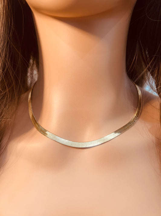 Gold Filled 5mm Herringbone Necklace