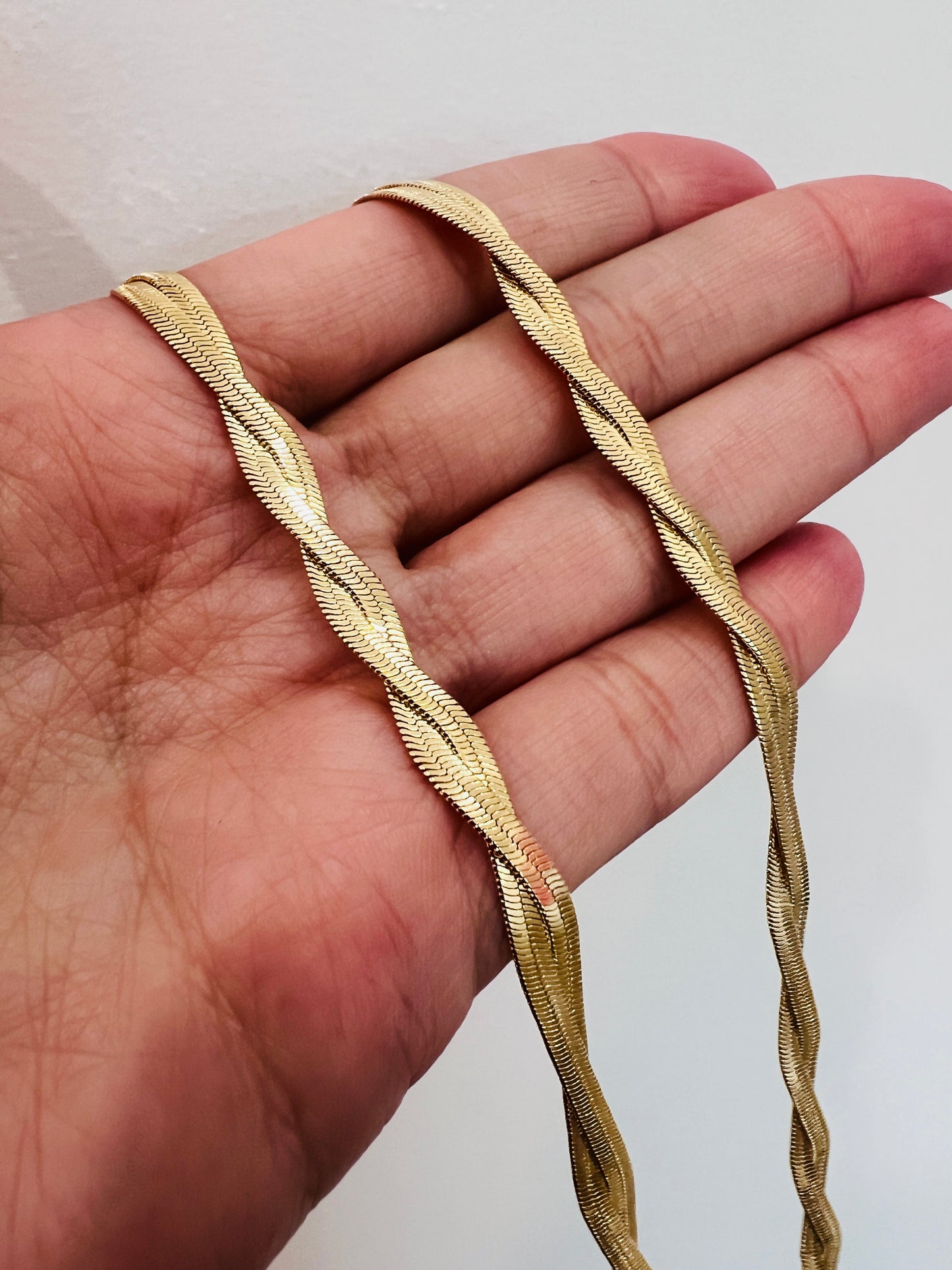 Gold Filled 5mm Woven Herringbone Necklace