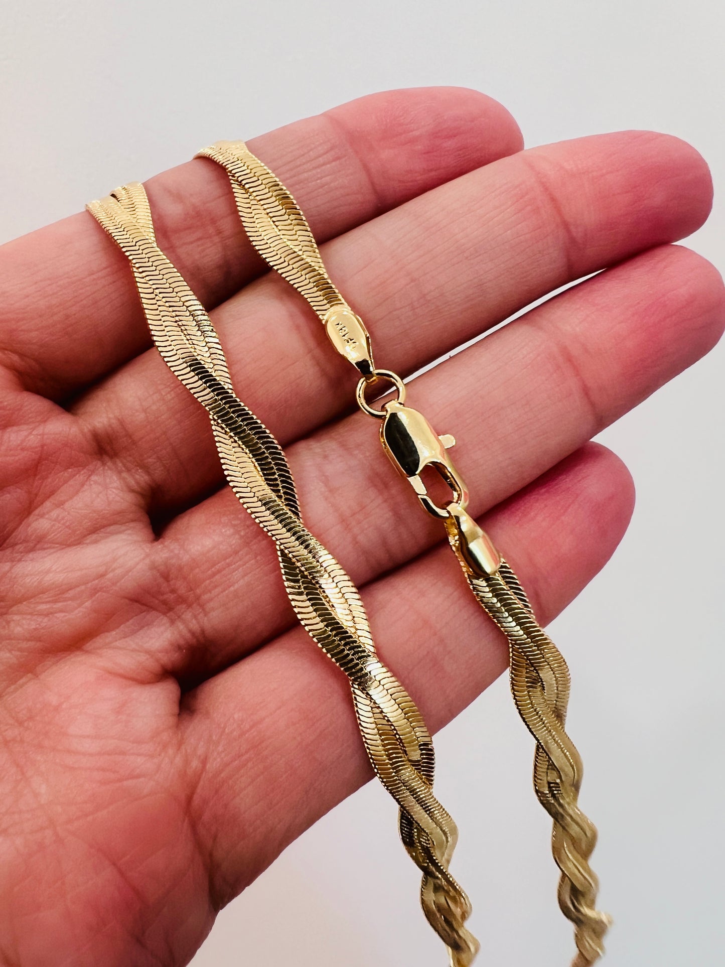 Gold Filled 5mm Woven Herringbone Necklace