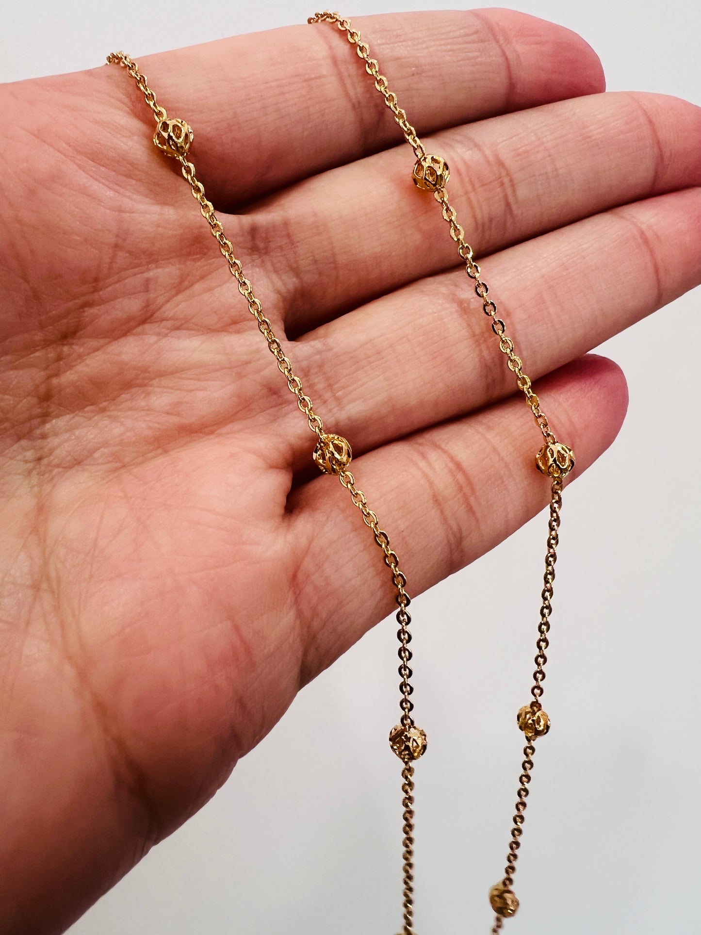 Gold Filled 1mm Rolo Ball Necklace