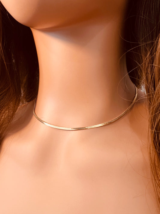 Gold Filled 2mm Herringbone Necklace