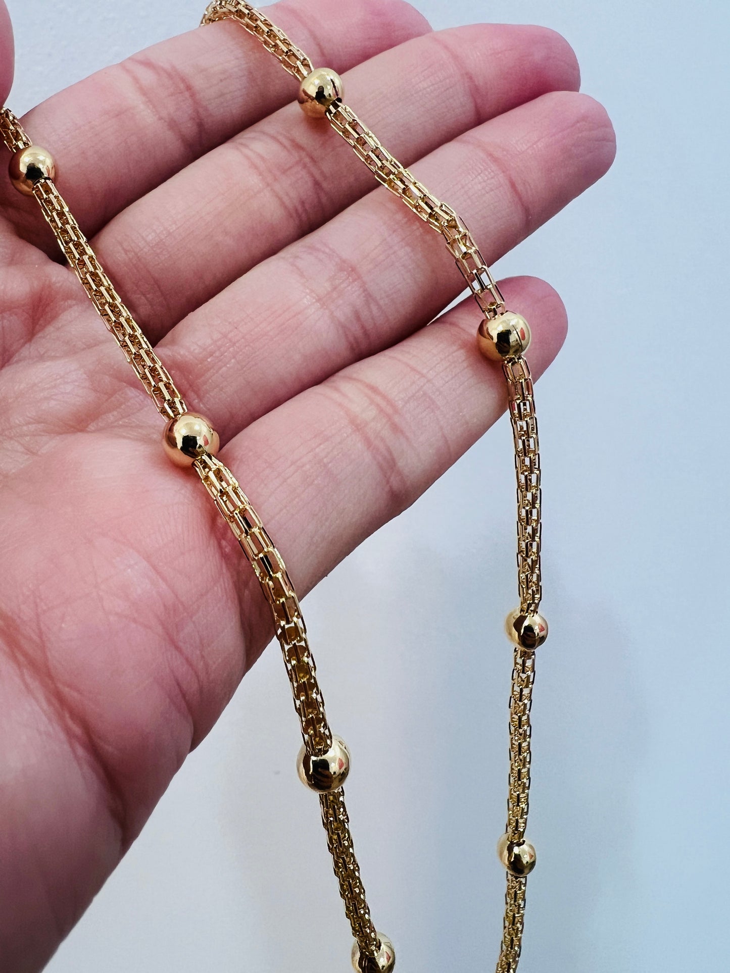 Gold Filled Mesh Ball Necklace