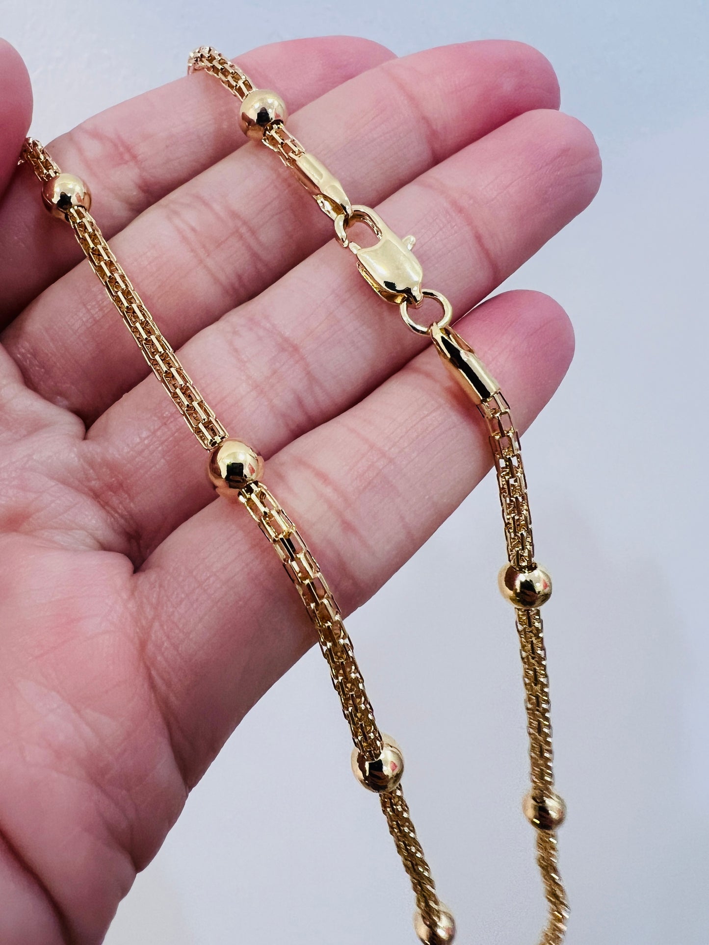 Gold Filled Mesh Ball Necklace