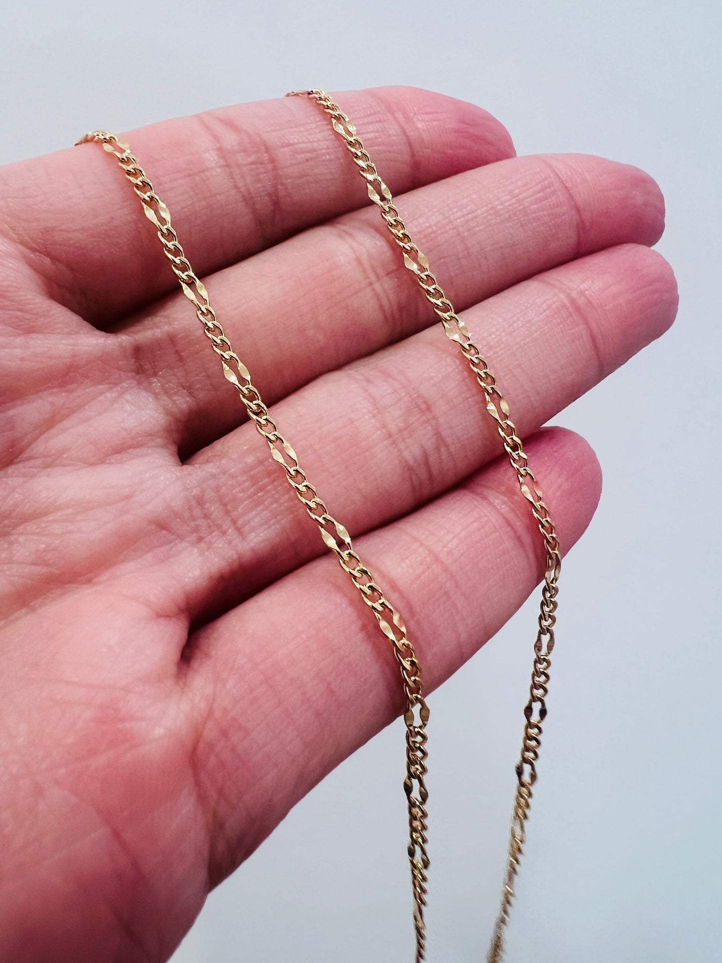 Gold Filled 1mm Dapped Curb Necklace