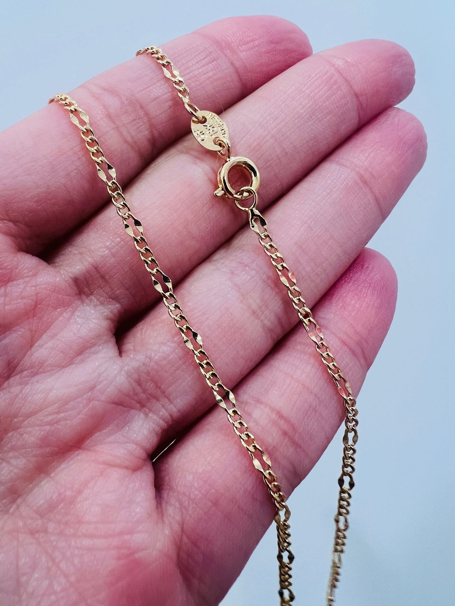 Gold Filled 1mm Dapped Curb Necklace