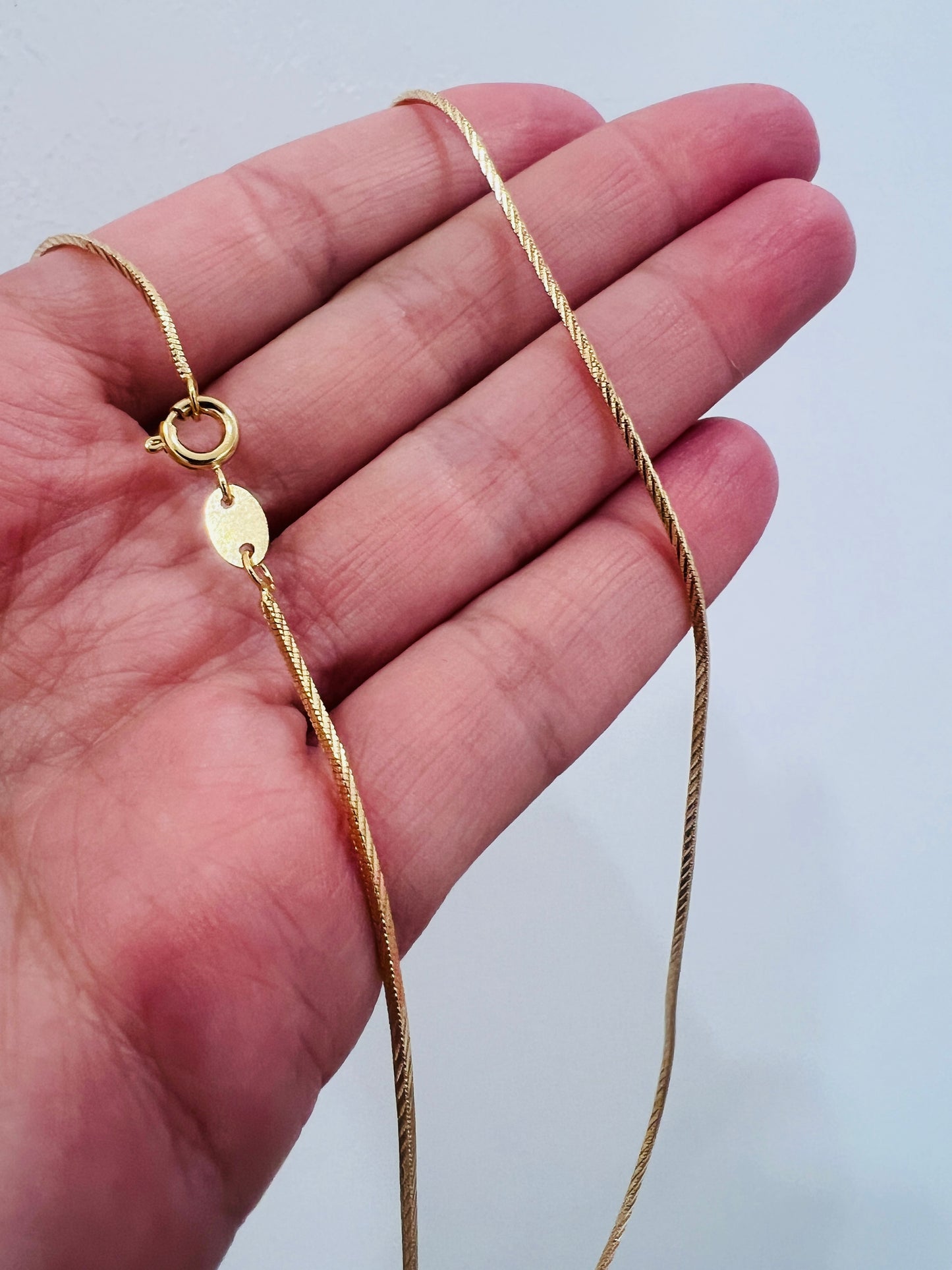 Gold Filled 0.5mm Square Snake Necklace