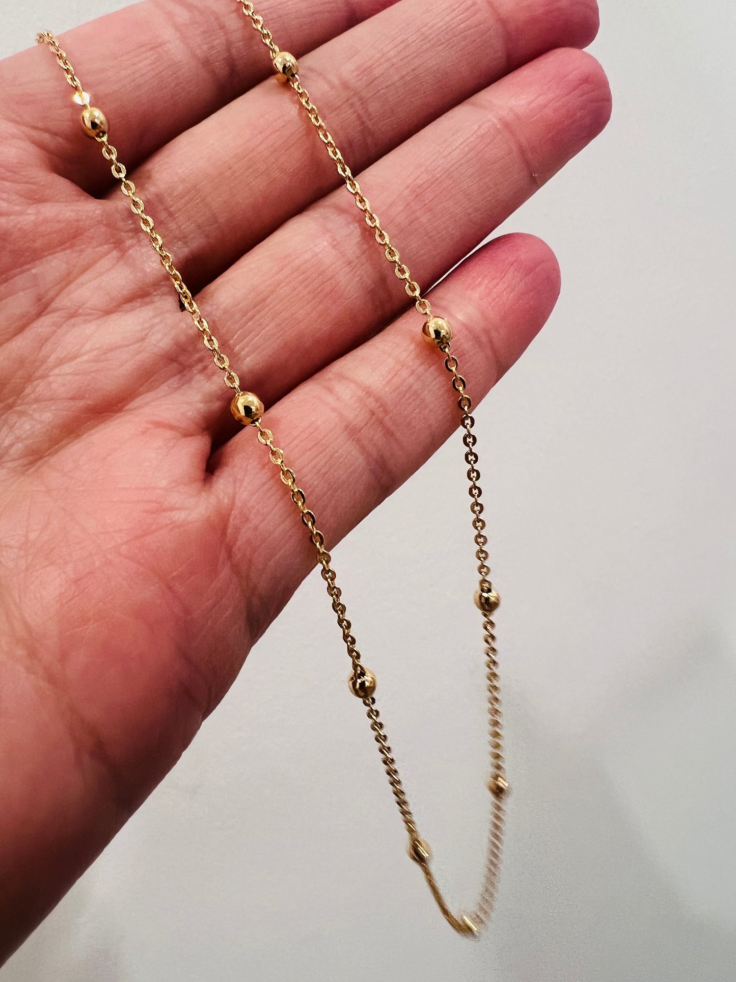 Gold Filled 1mm Cable Ball Necklace