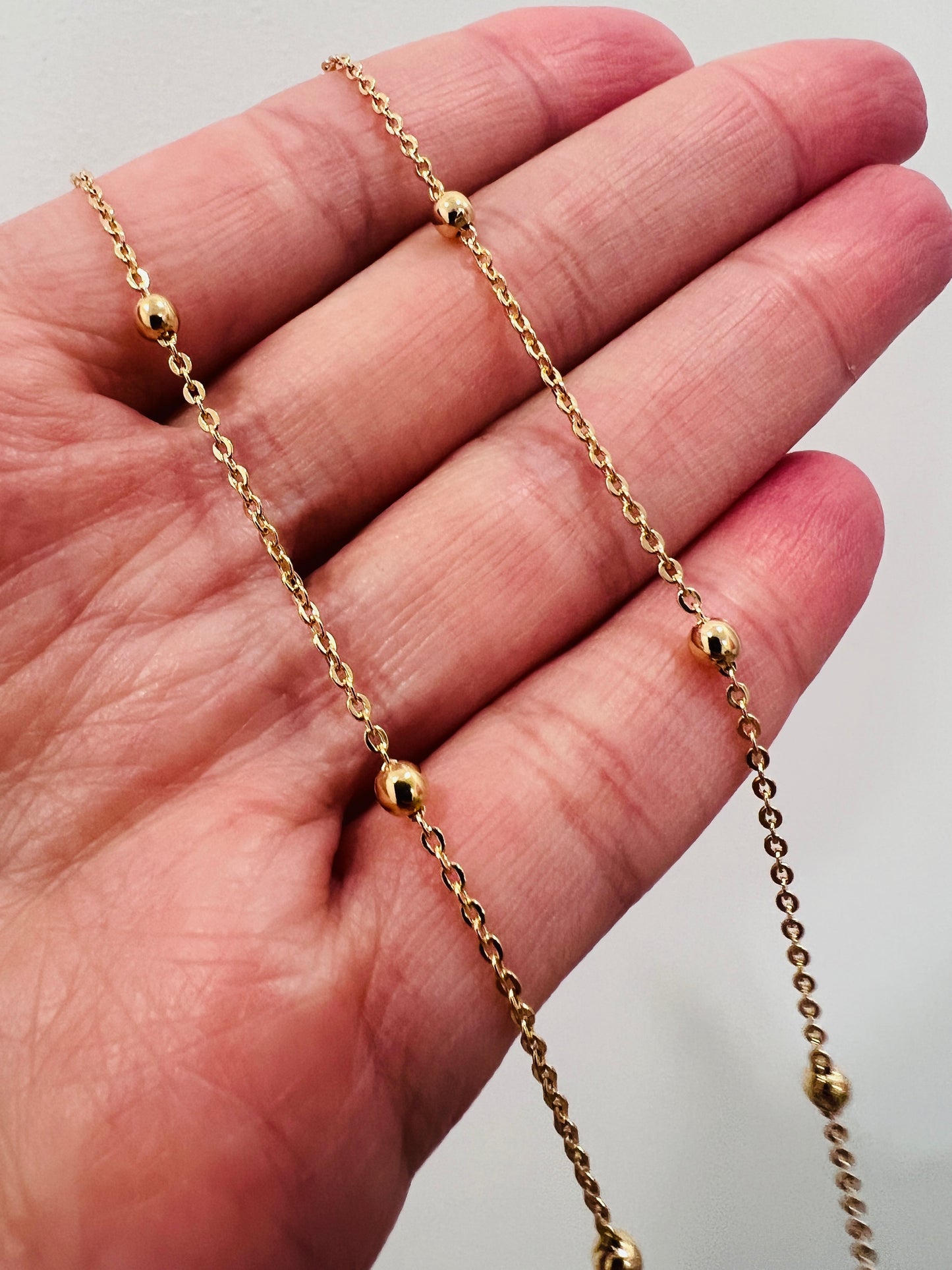 Gold Filled 1mm Cable Ball Necklace