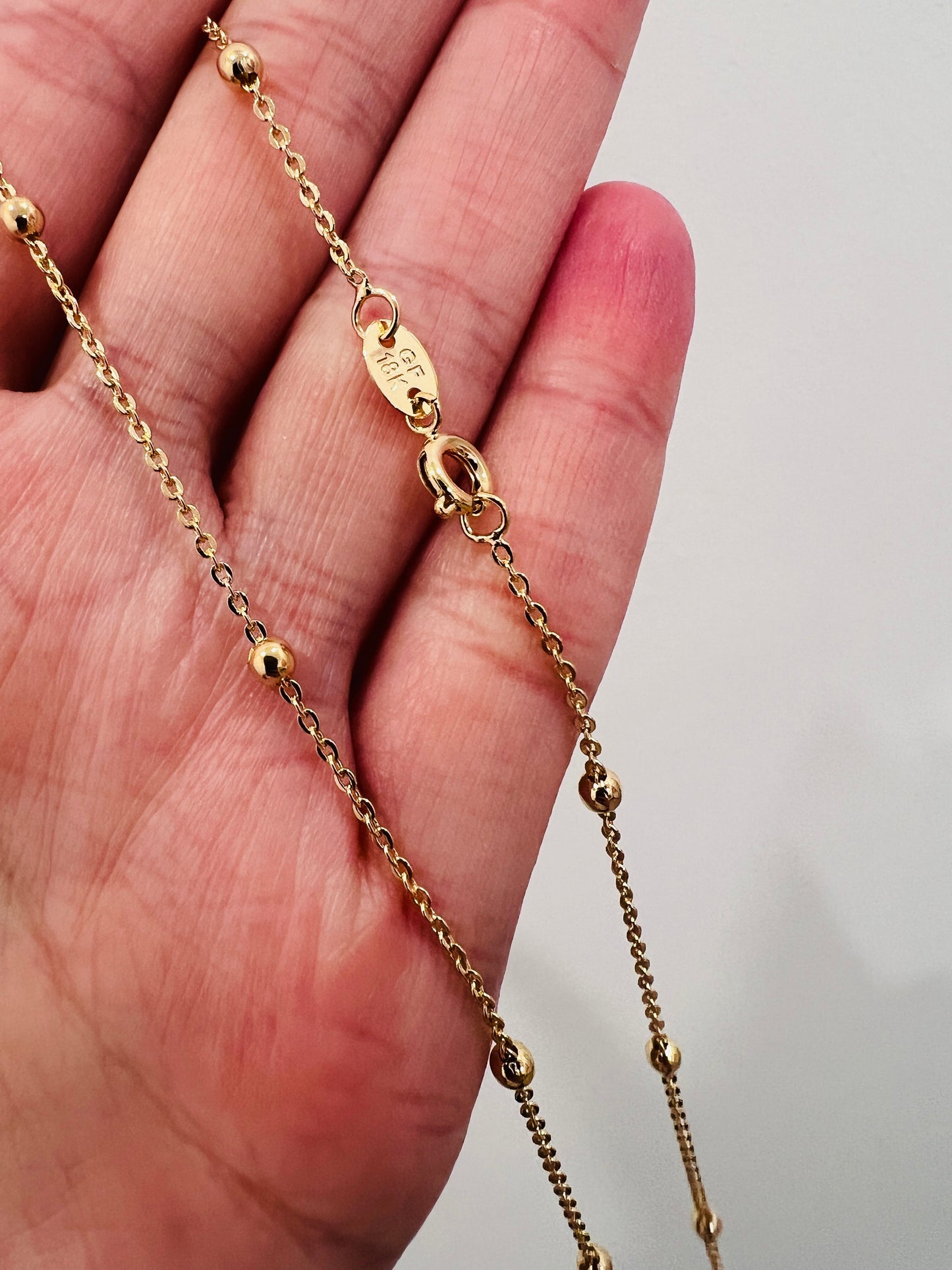 Gold Filled 1mm Cable Ball Necklace