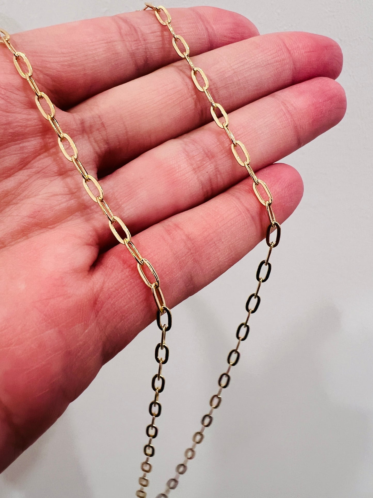 Gold Filled 2mm Oval Paperclip Necklace