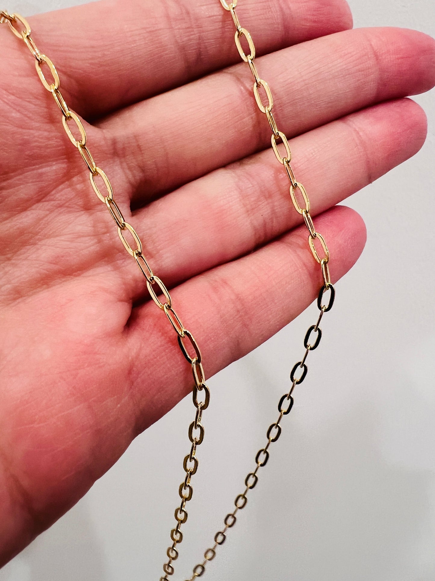 Gold Filled 2mm Oval Paperclip Necklace