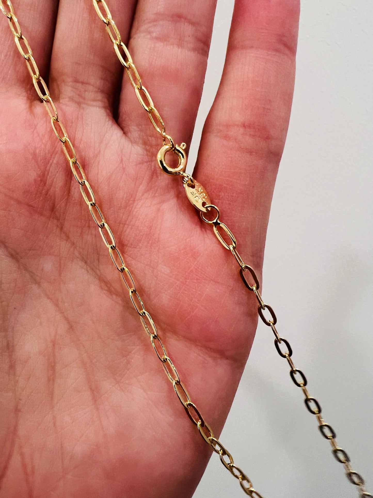 Gold Filled 2mm Oval Paperclip Necklace