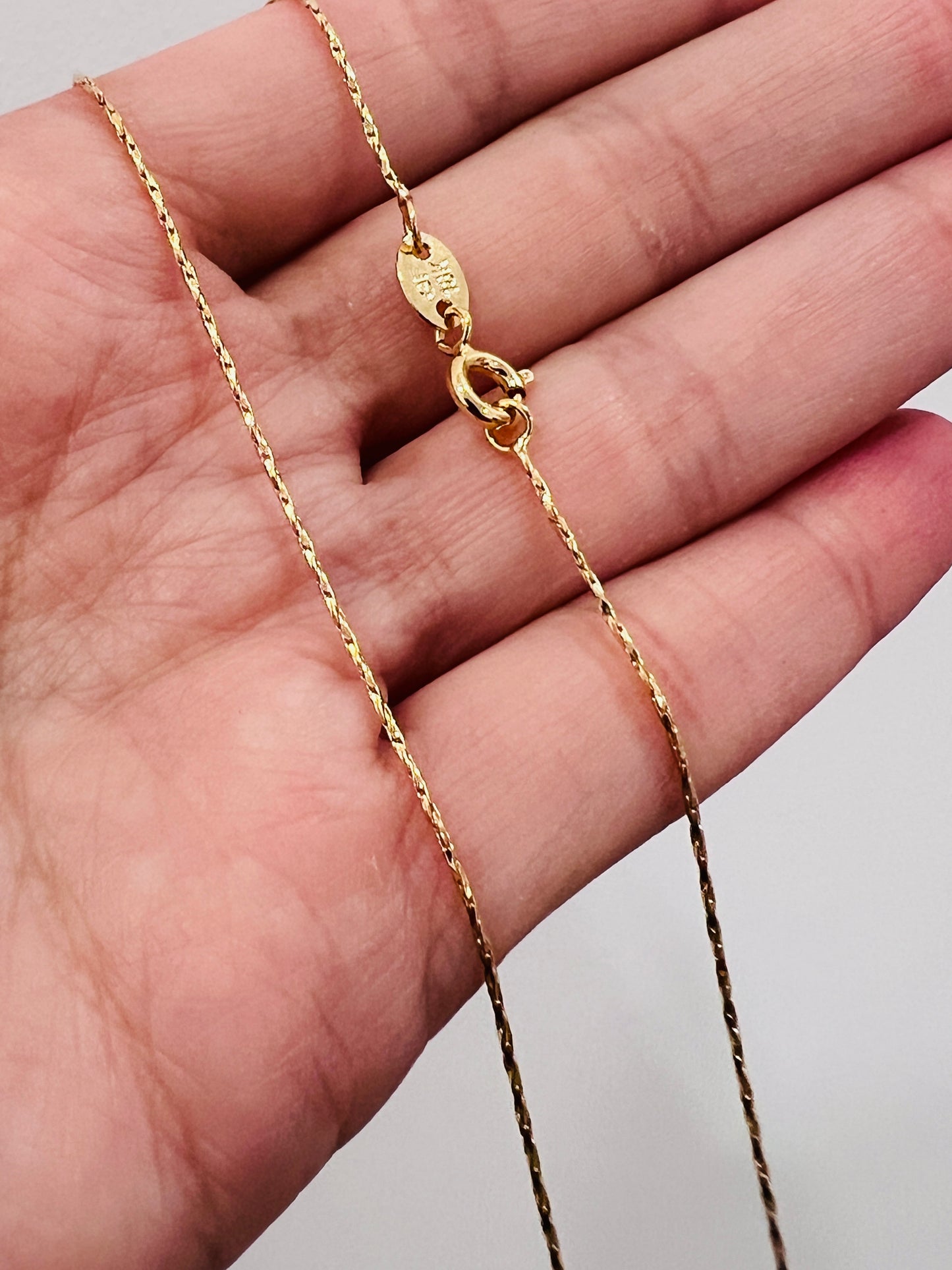 Gold Filled 0.8mm Twisted Snake Necklace