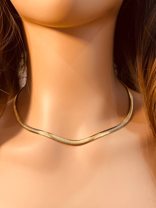 Gold Filled 4mm Herringbone Necklace