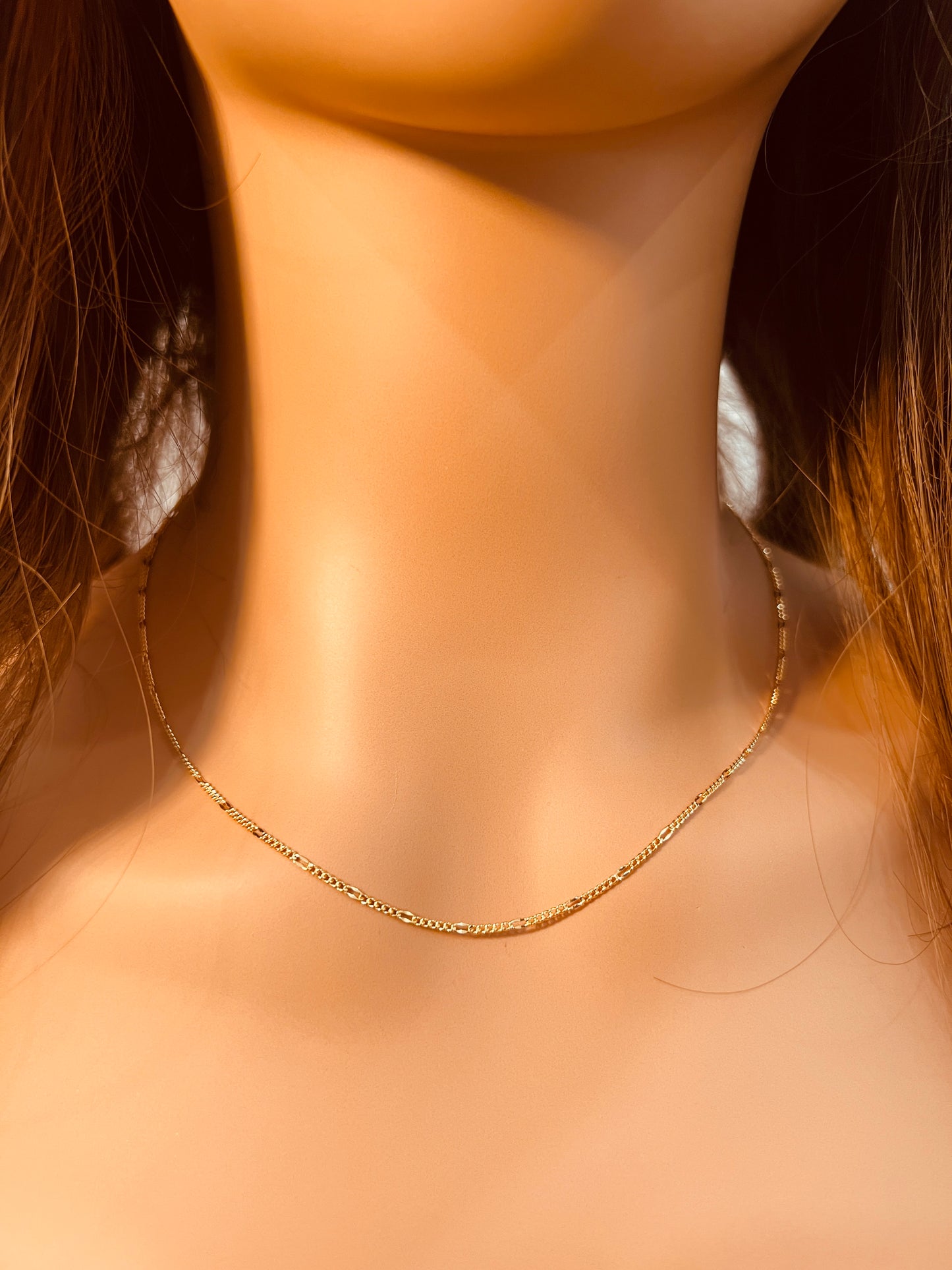 Gold Filled 0.8mm Dapped Curb Necklace