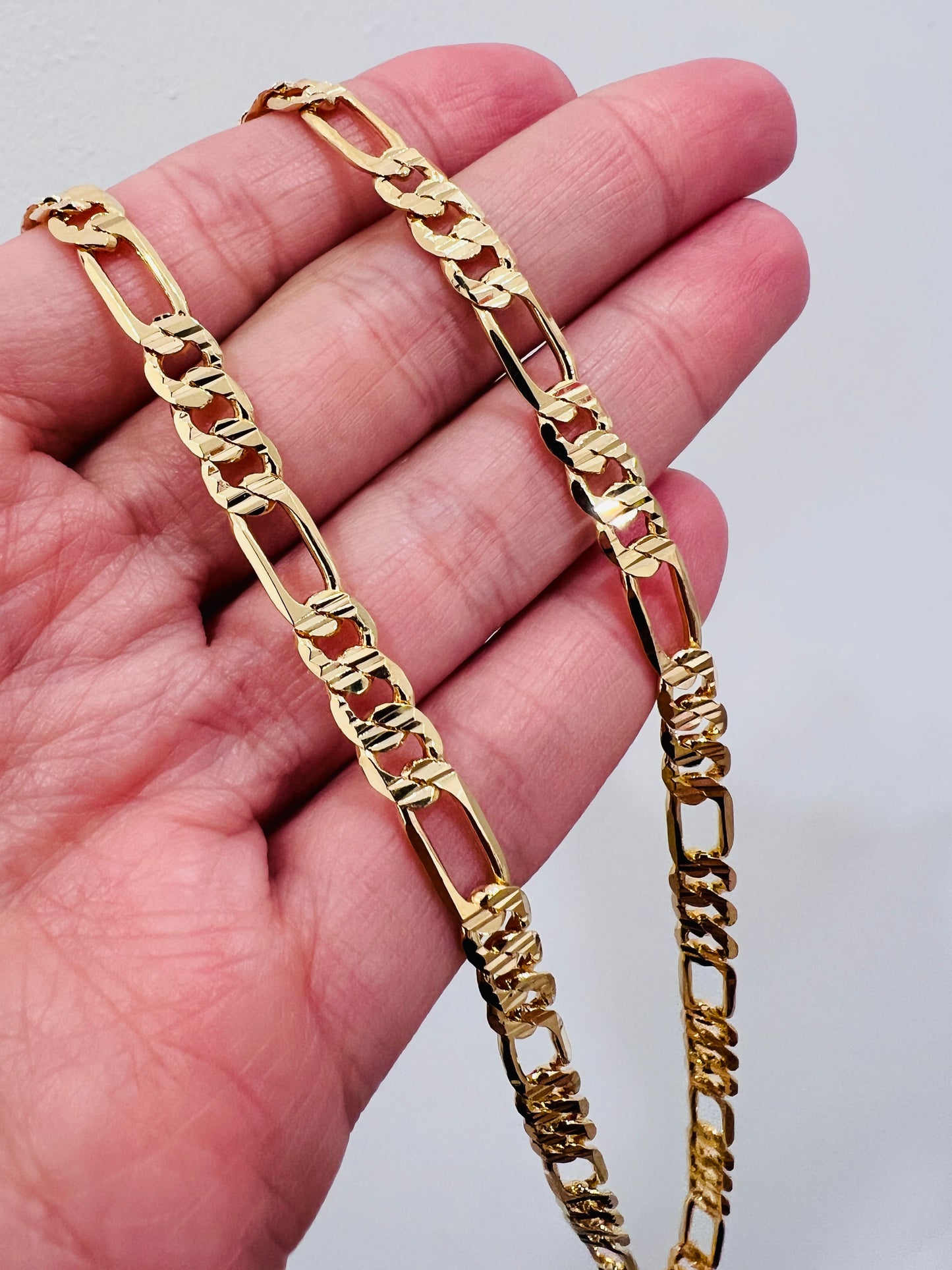 Gold Filled 5mm Beveled Figaro Chain