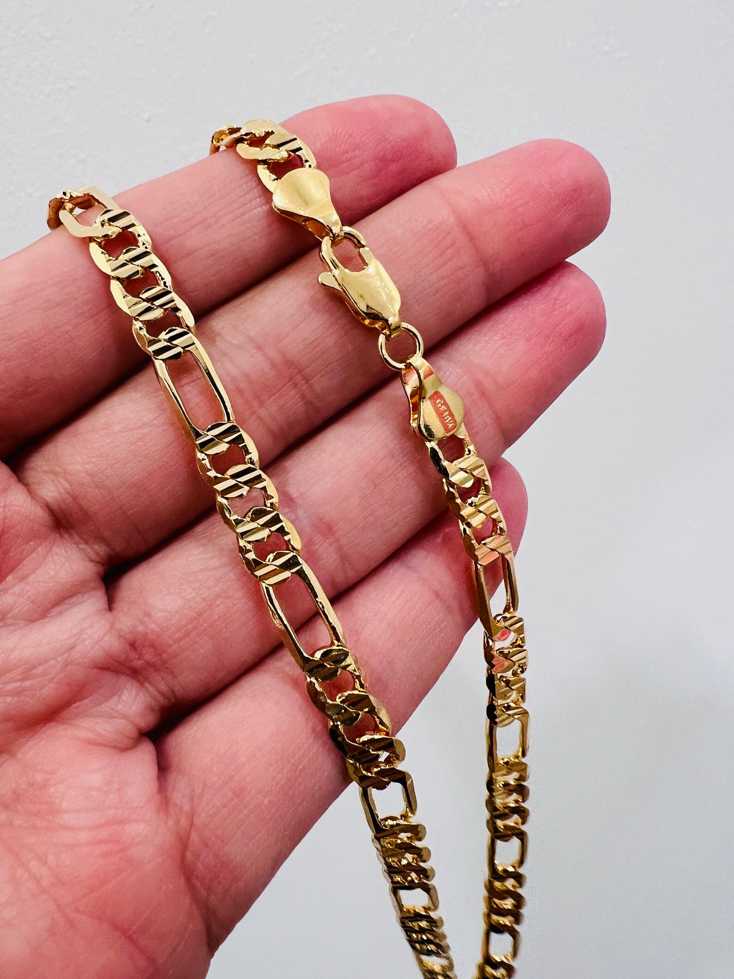 Gold Filled 5mm Beveled Figaro Chain