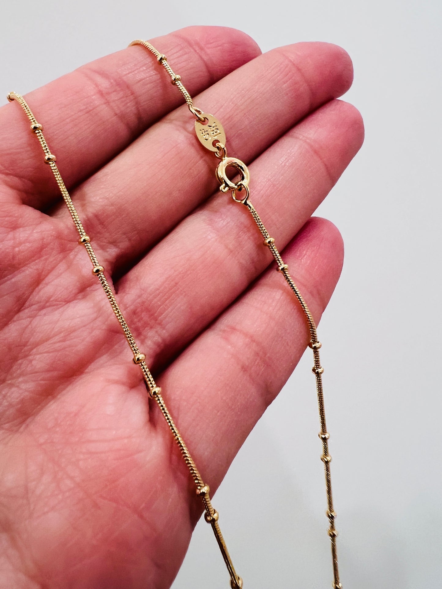 Gold Filled 1mm Snake Ball Necklace