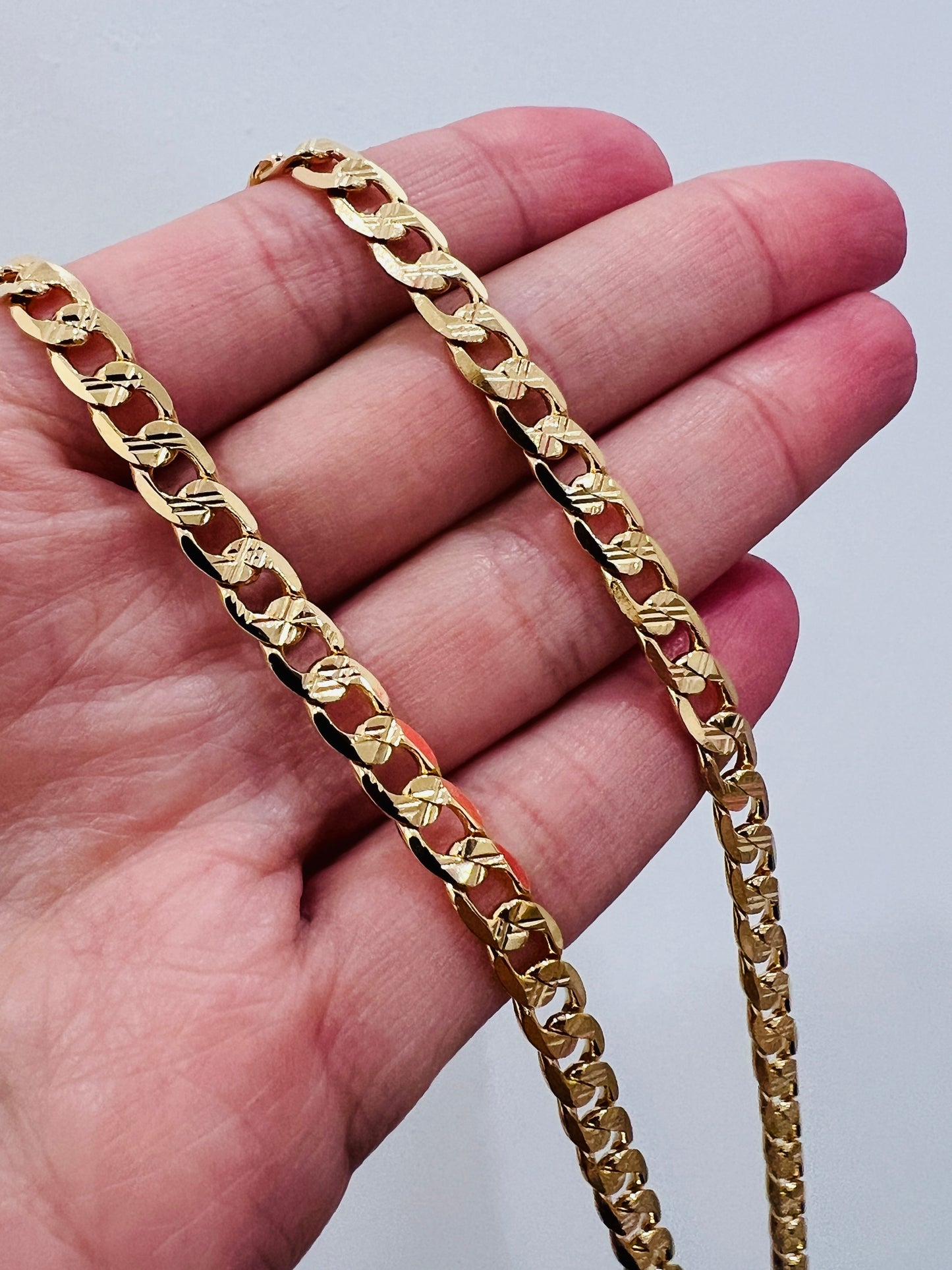 Gold Filled 5.5mm Beveled Curb Necklace