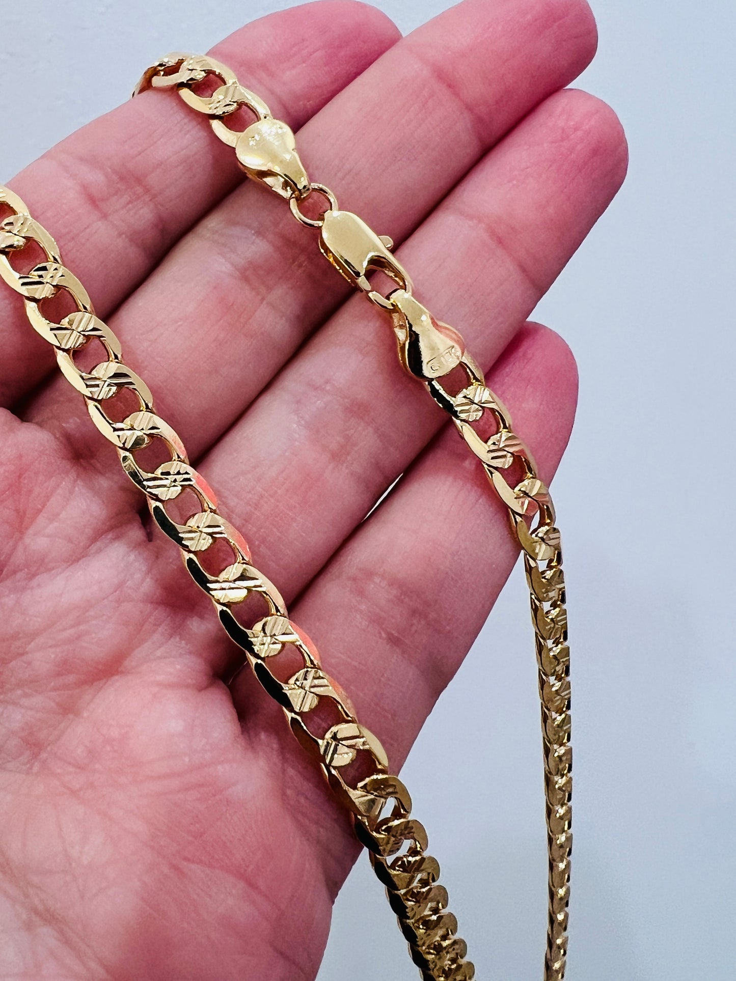 Gold Filled 5.5mm Beveled Curb Necklace