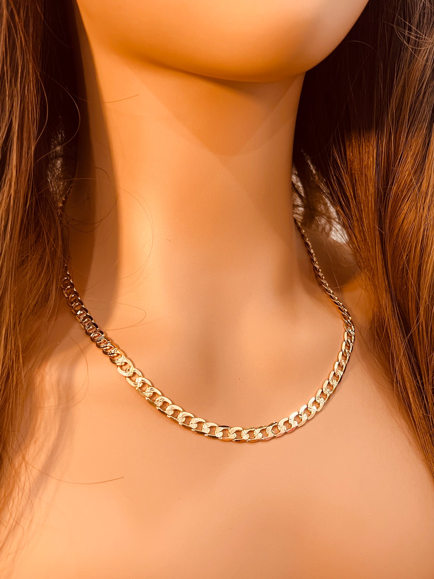 Gold Filled 5.5mm Beveled Curb Necklace