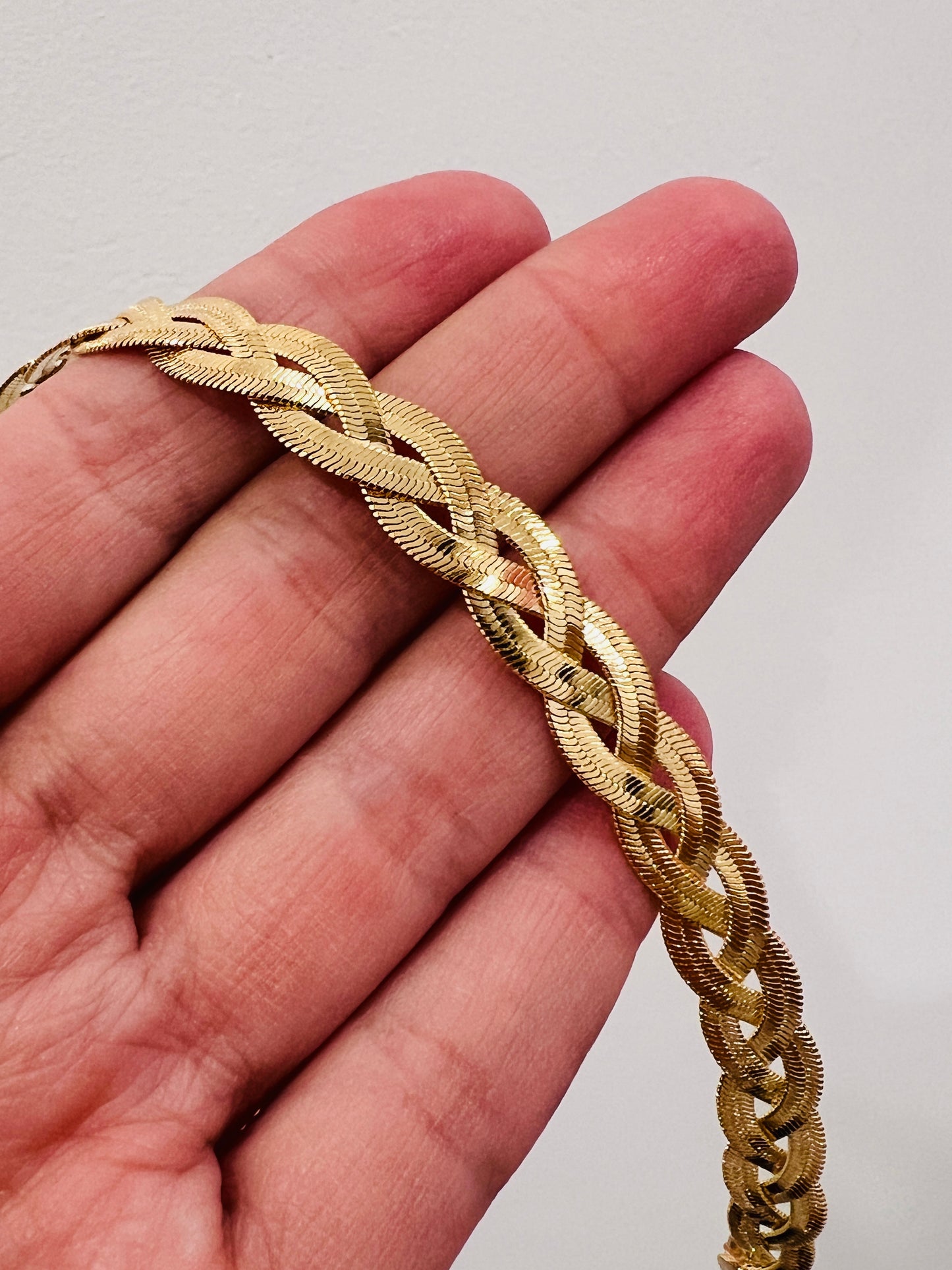 Gold Filled 8mm Braided Herringbone Bracelet