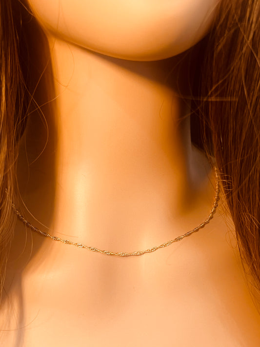 Gold Filled 1mm Singapore Necklace