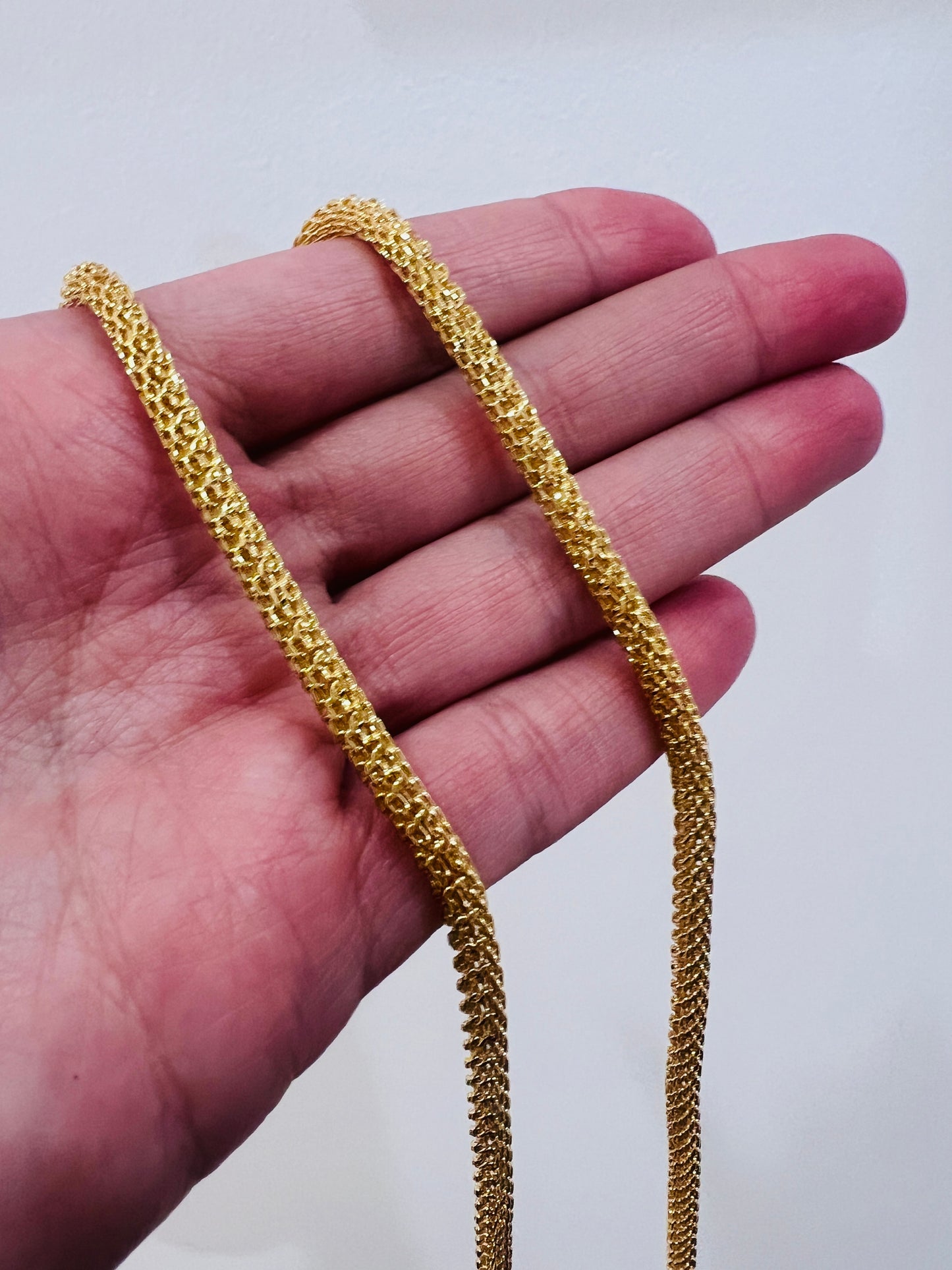 Gold Filled 3mm Round Mesh Chain