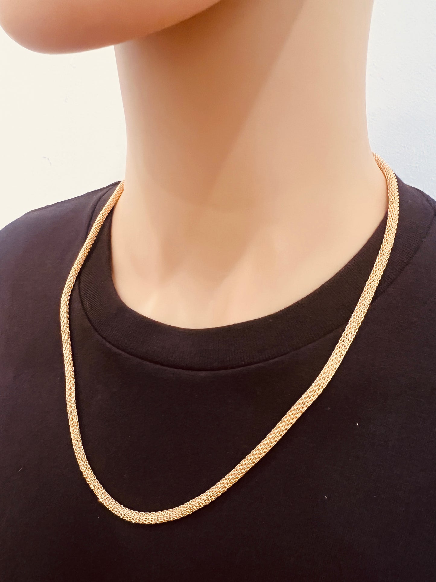 Gold Filled 3mm Round Mesh Chain