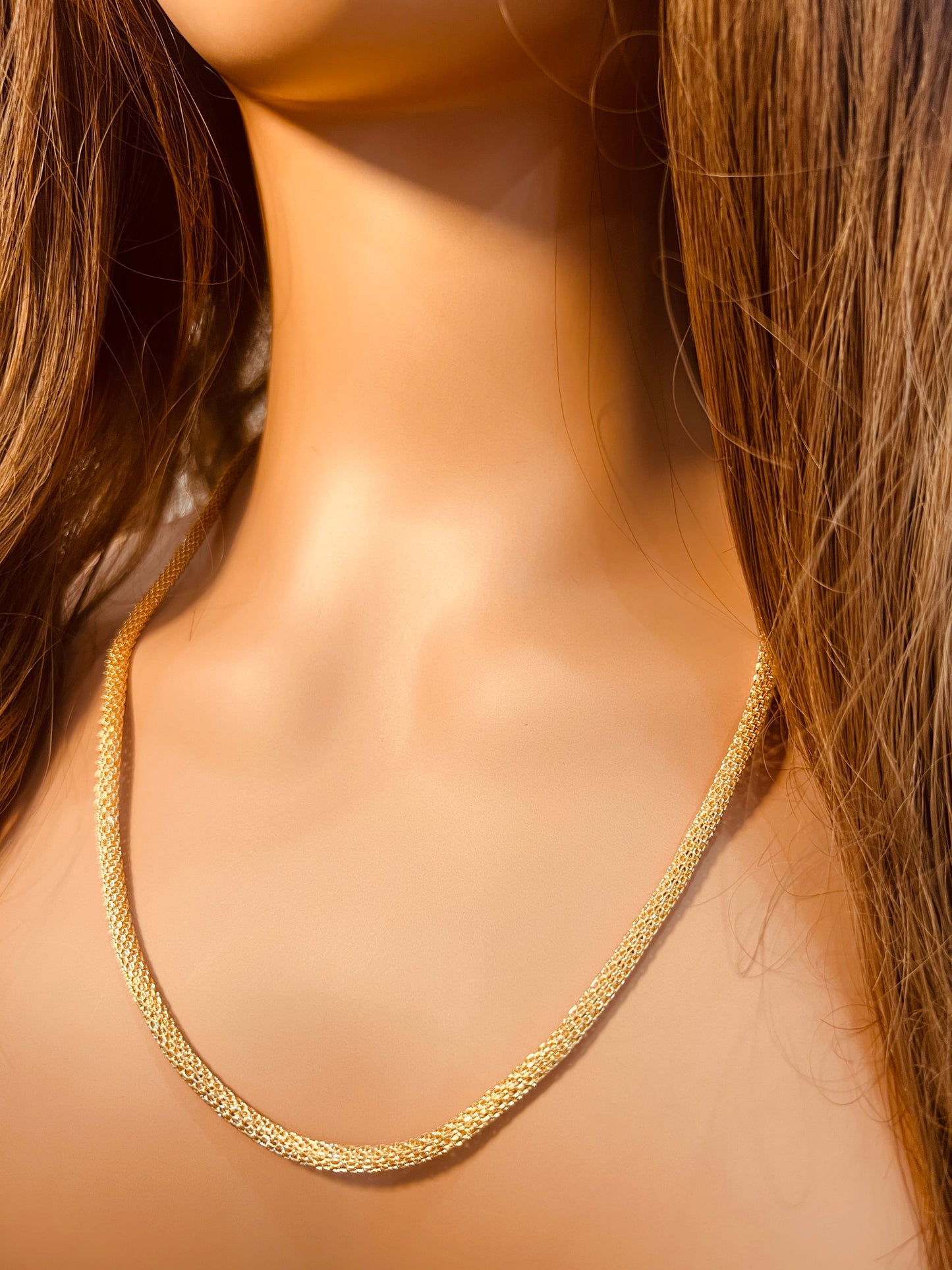 Gold Filled 3mm Round Mesh Necklace