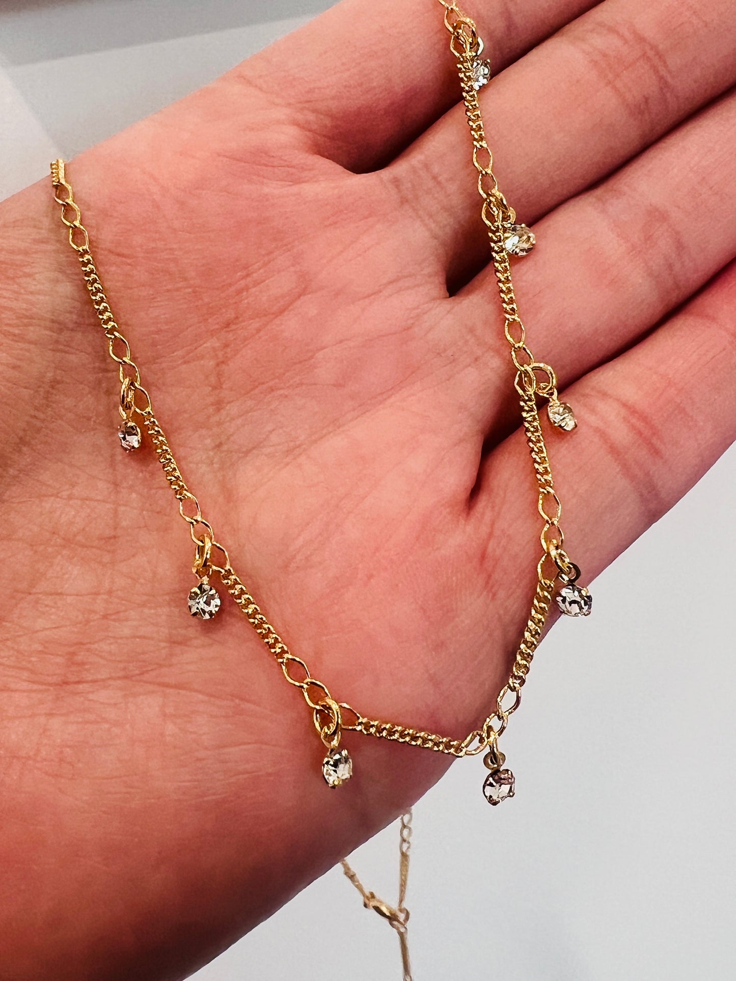 Gold Filled Dangling CZ Necklace