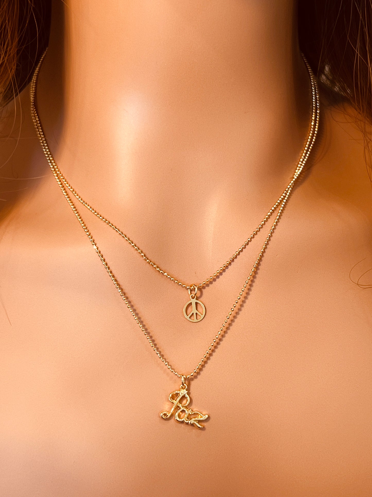 Gold Filled Layered Peace Necklace