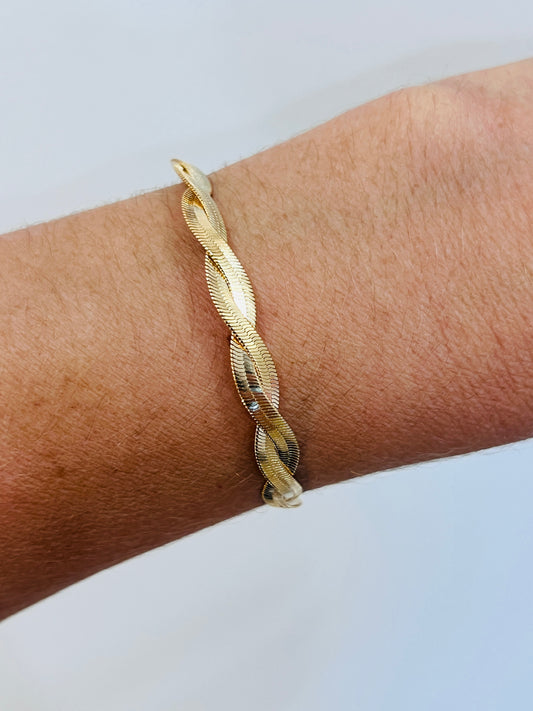 Gold Filled 5mm Braided Herringbone Bracelet