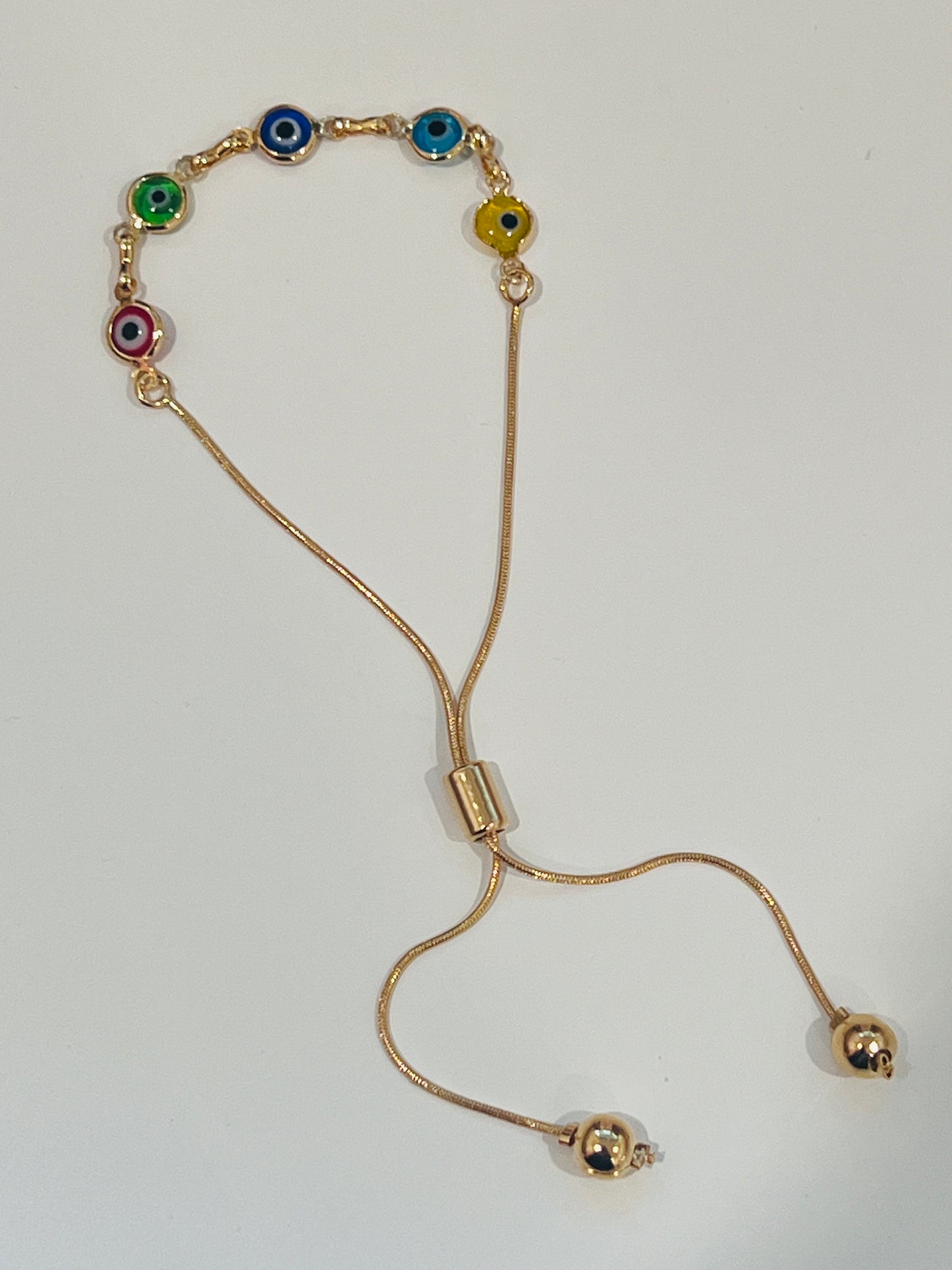 Gold Filled Evil Eye Adjustable Bracelet