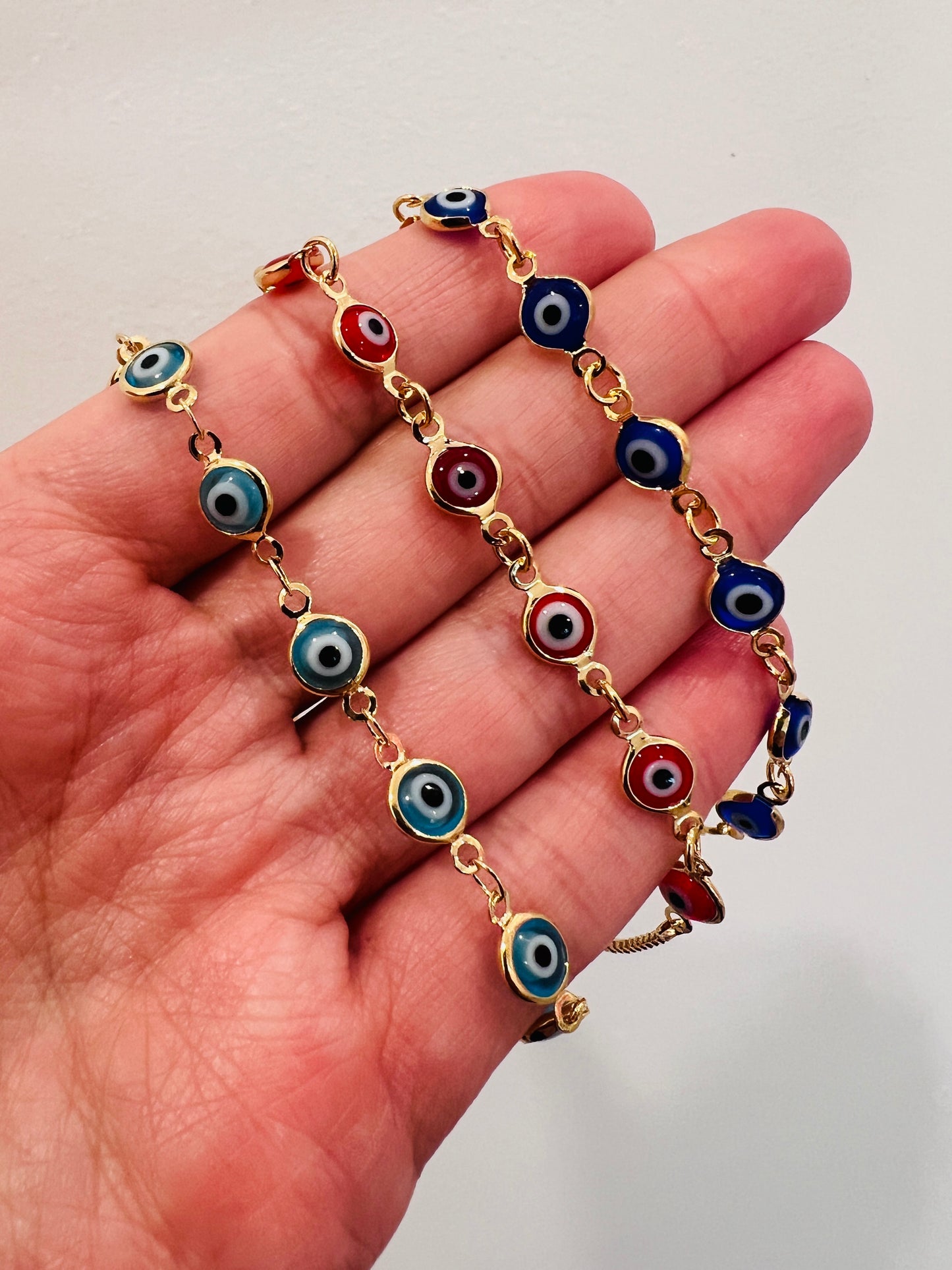 Gold Filled Evil Eye Adjustable Bracelet