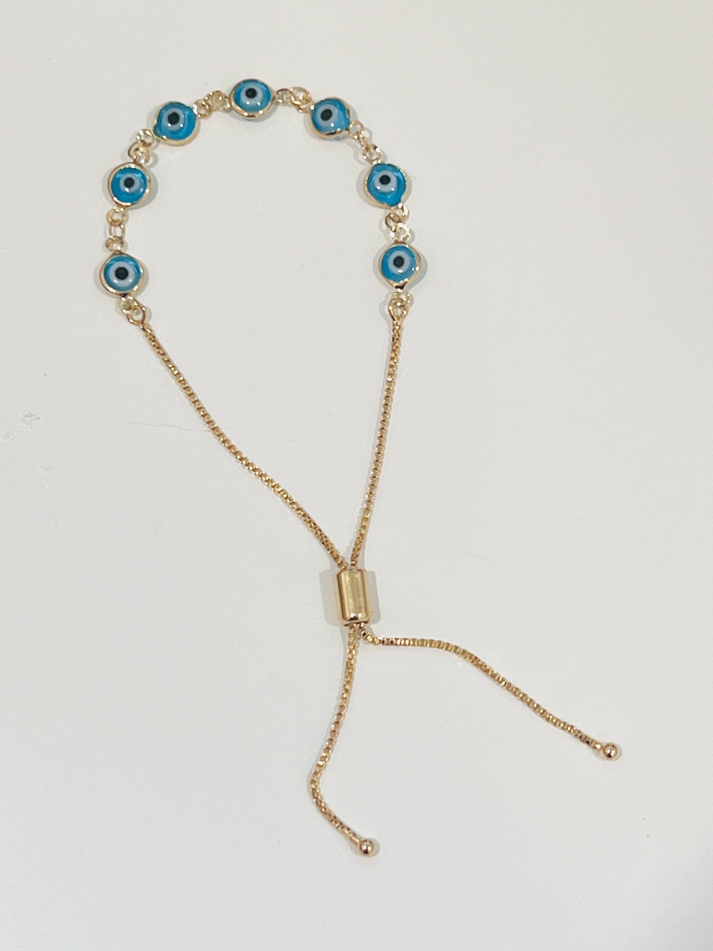 Gold Filled Evil Eye Adjustable Bracelet