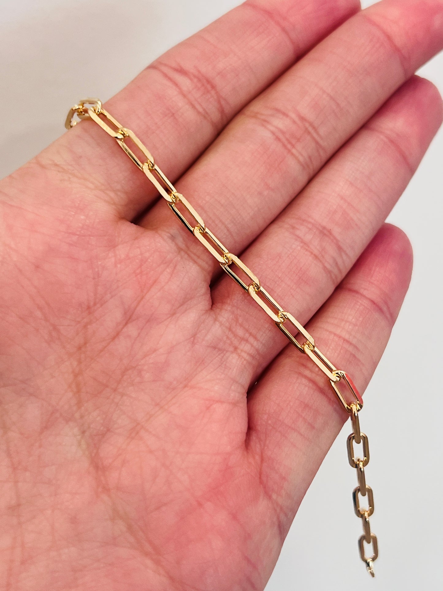 Gold Filled 3mm Paperclip Bracelet