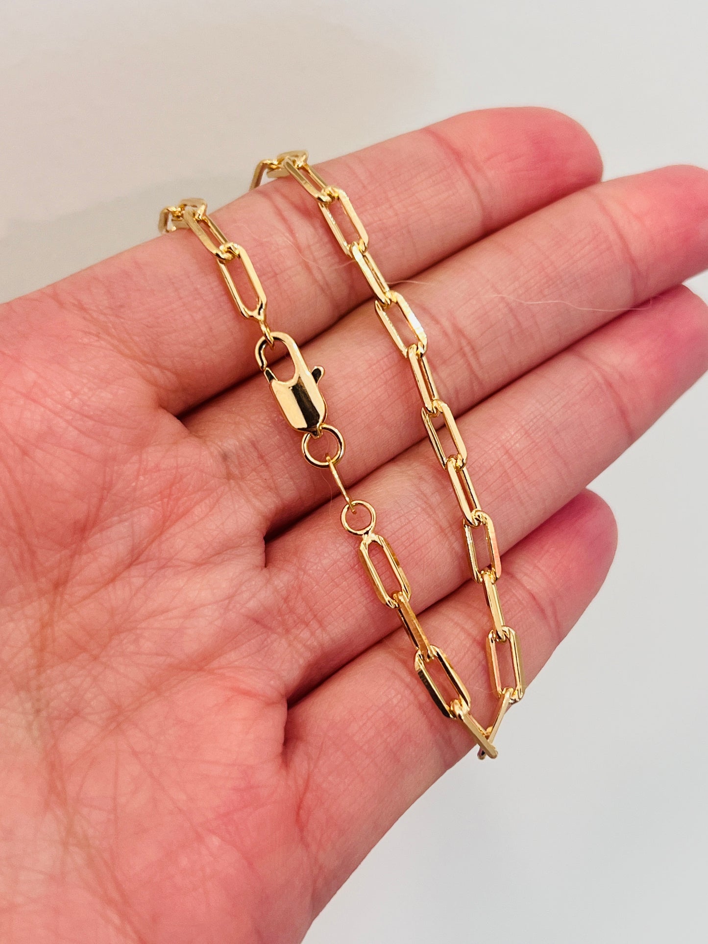 Gold Filled 3mm Paperclip Bracelet