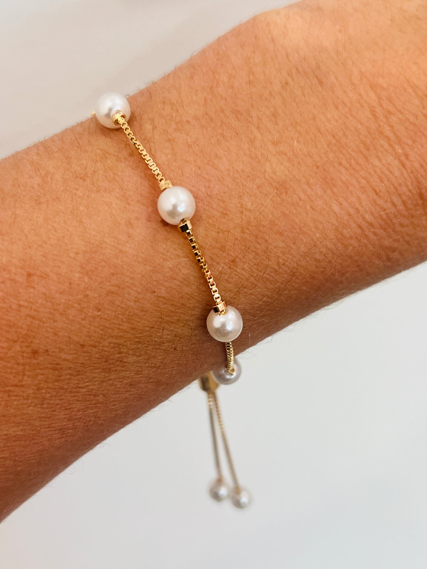 Gold Filled Pearl Adjustable Bracelet