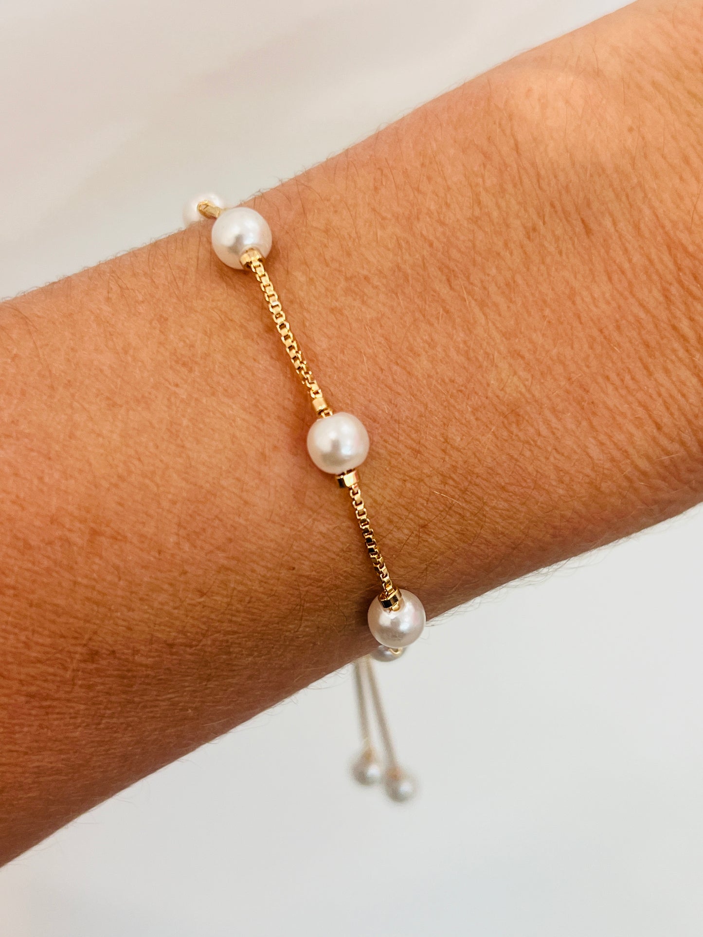 Gold Filled Pearl Adjustable Bracelet