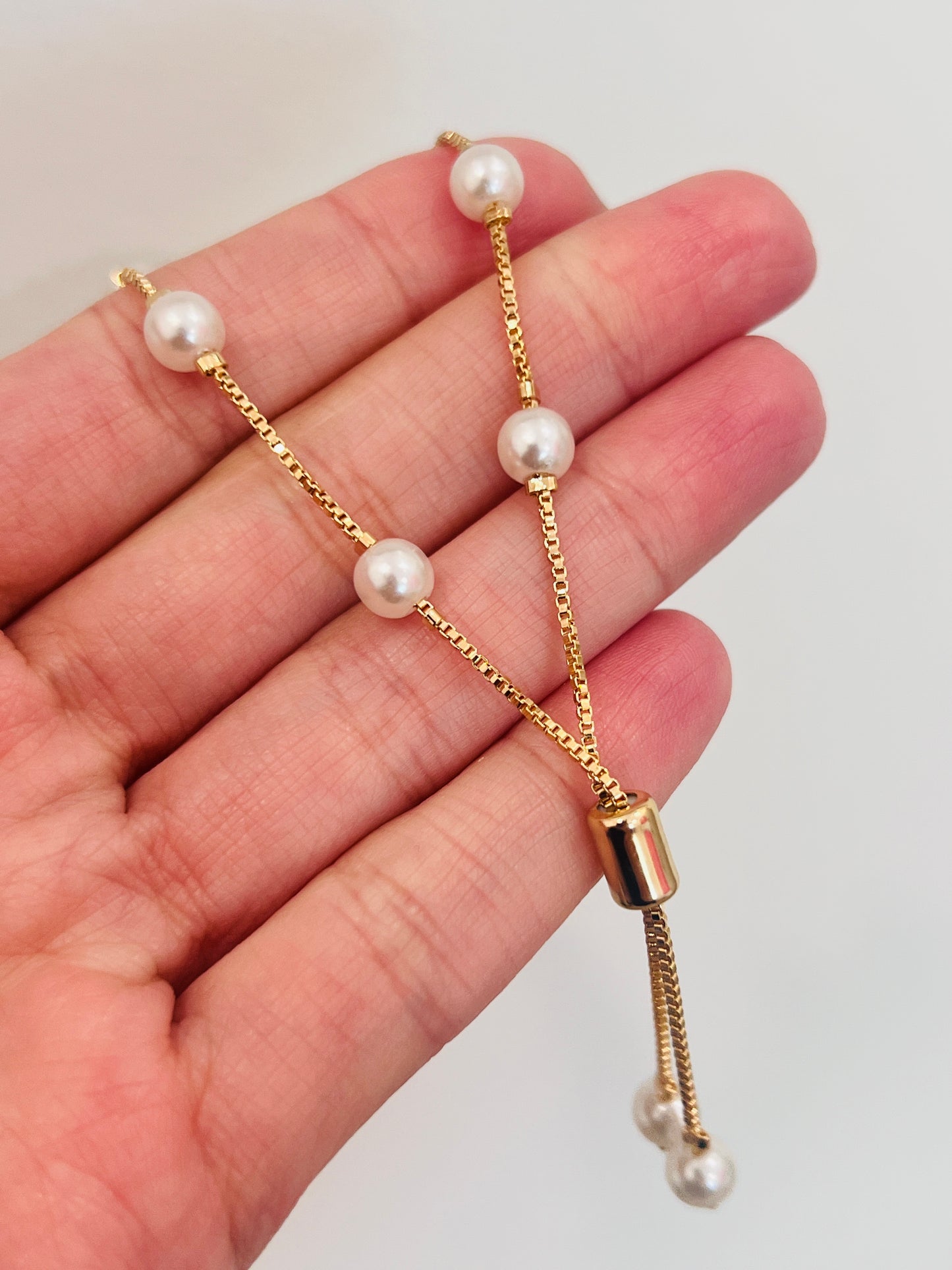 Gold Filled Pearl Adjustable Bracelet