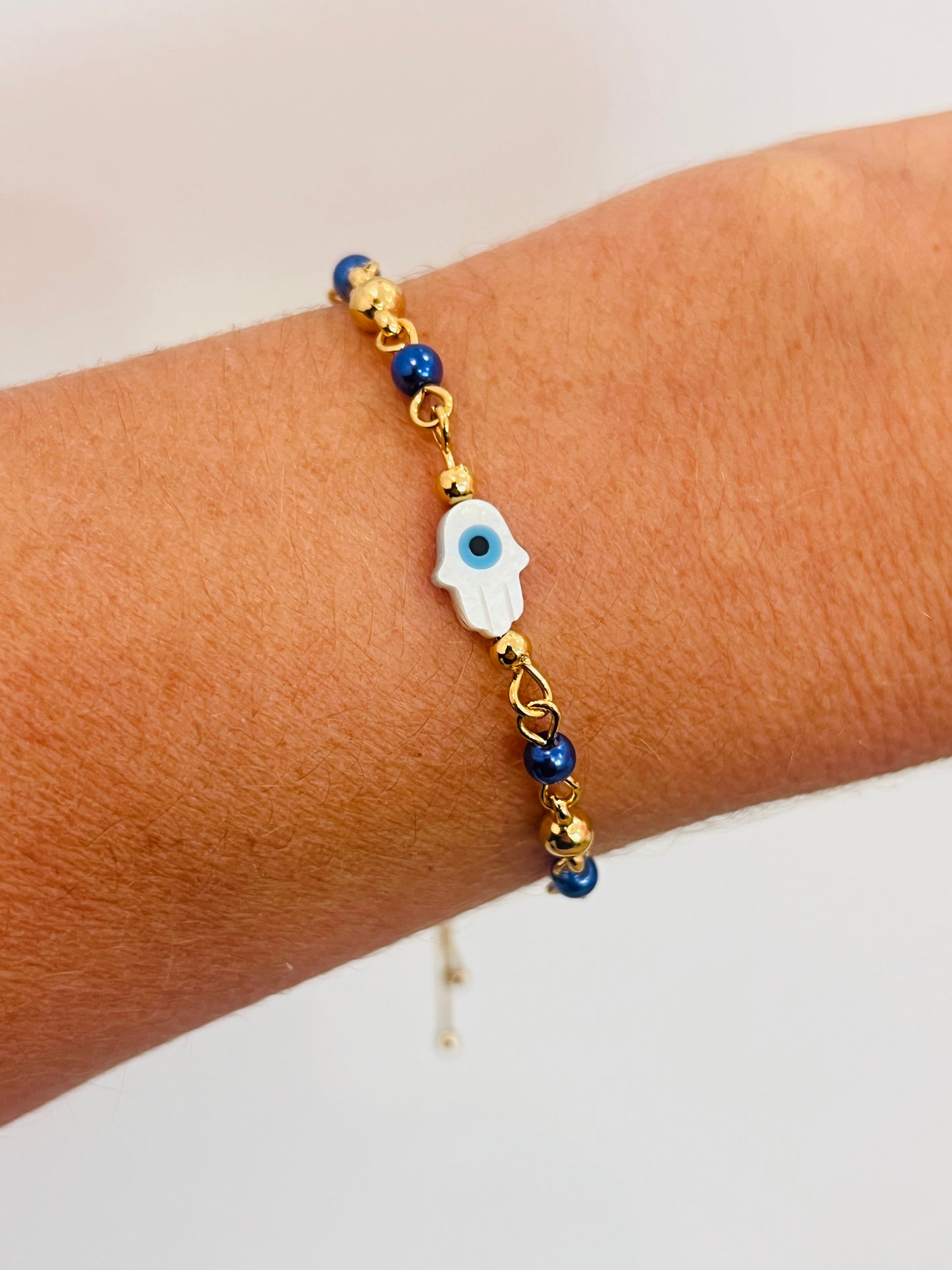 Gold Filled Hamsa Adjustable Bracelet